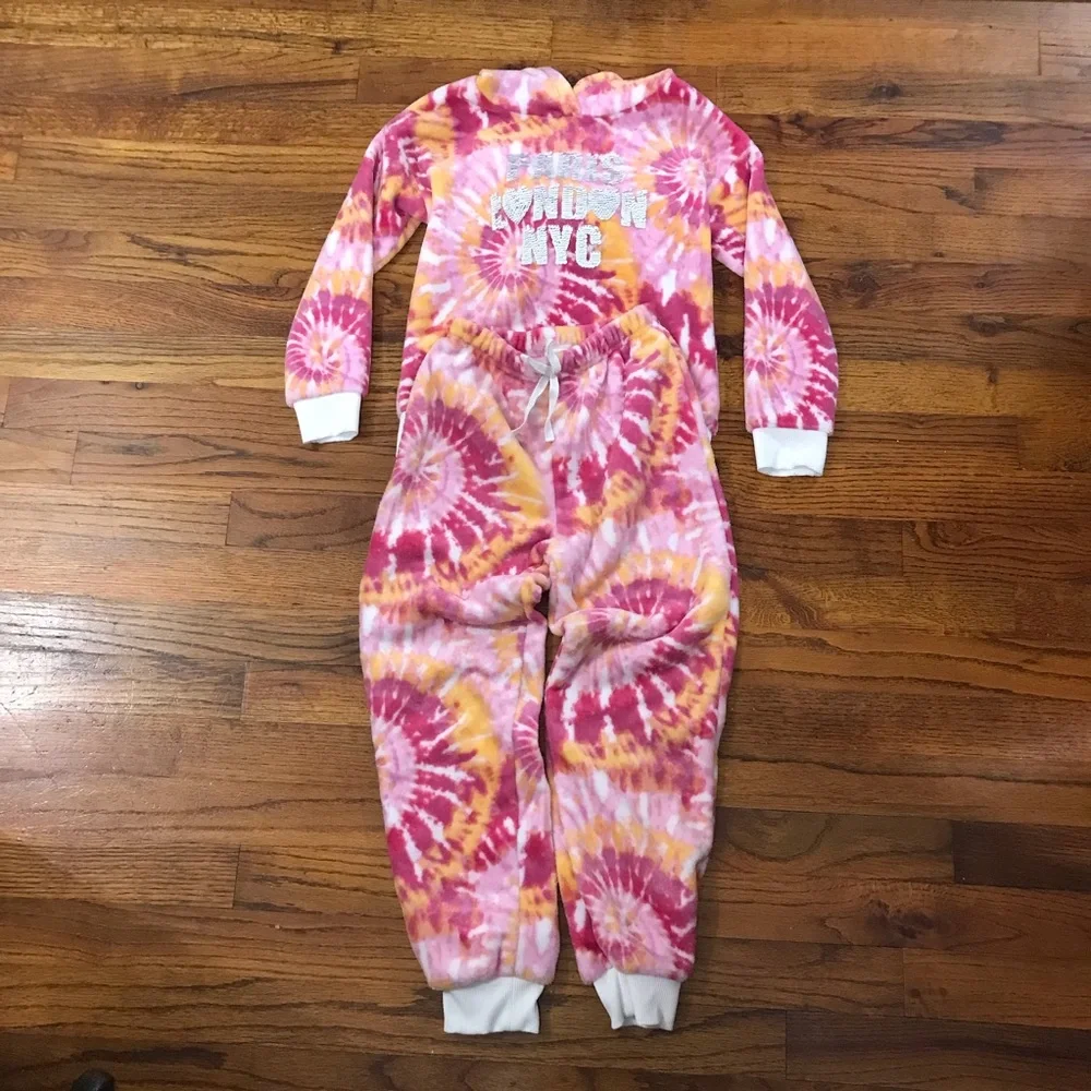Hoodie Jogging Suit Outfit NWOT Loungewear Athletic Activewear Pajamas Tie Dye